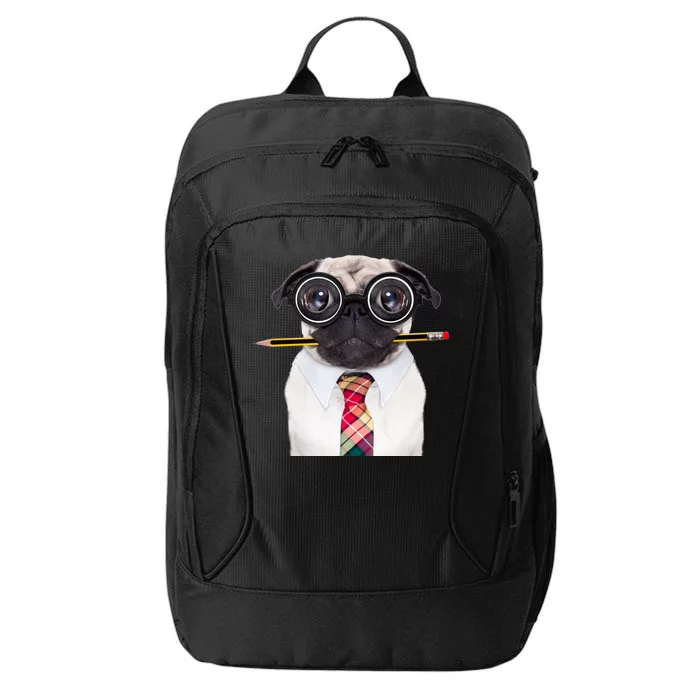 Nerdy Pug Dog With Glasses City Backpack