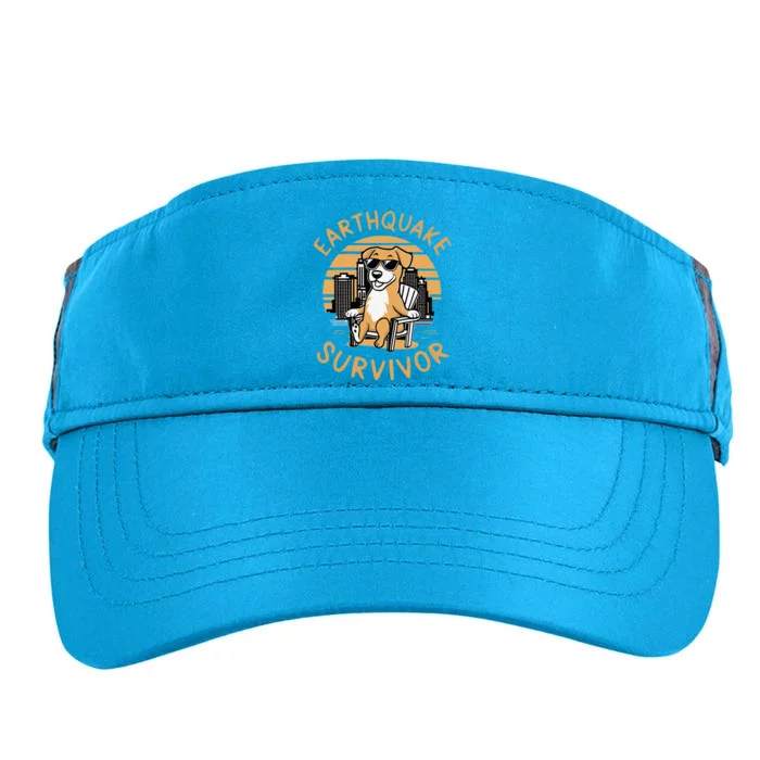 Nyc Earthquake Survivor For Dog Lover Adult Drive Performance Visor