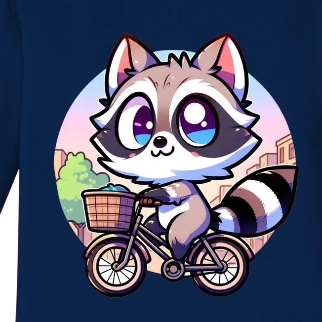 National Endangered Species Day Red Panda Riding A Bicycle Cute Gift Baby Long Sleeve Bodysuit