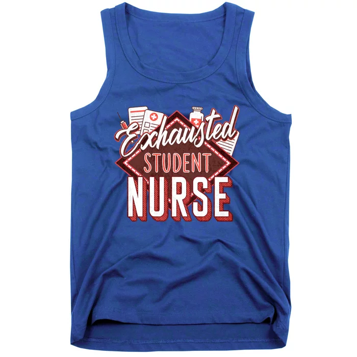 Nursing Exhausted Student Nurse Day Rn Np School Gift Tank Top