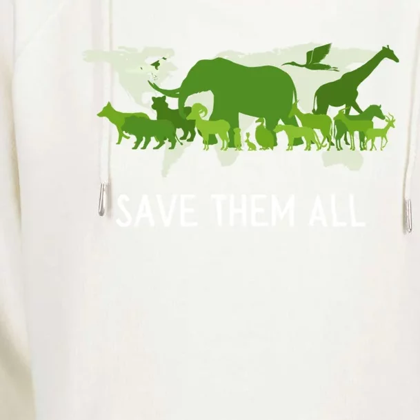 National Endangered Species Day Save Them World Animals Gift Womens Funnel Neck Pullover Hood