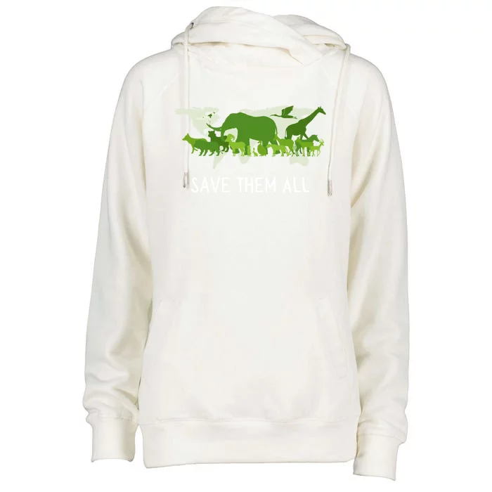 National Endangered Species Day Save Them World Animals Gift Womens Funnel Neck Pullover Hood