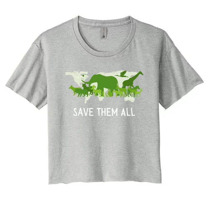 National Endangered Species Day Save Them World Animals Gift Women's Crop Top Tee