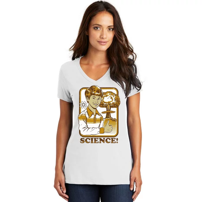 Nuclear Explosion Science Funny Vintage Women's V-Neck T-Shirt