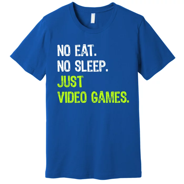 No Eat Sleep Repeat Just Video Games Gamer Cute Gift Premium T-Shirt