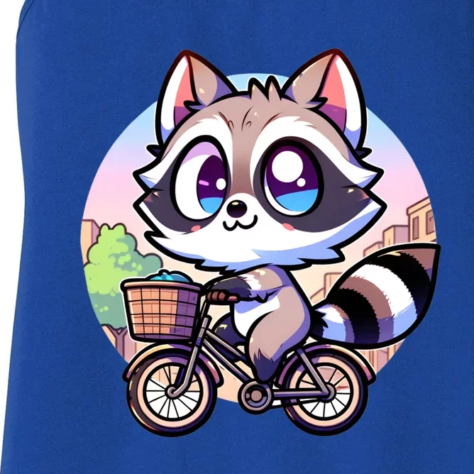 National Endangered Species Day Red Panda Riding A Bicycle Gift Women's Racerback Tank