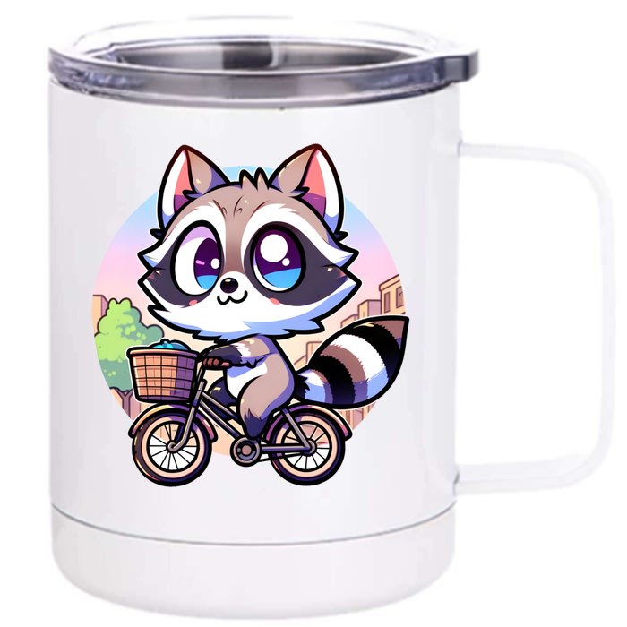 National Endangered Species Day Red Panda Riding A Bicycle Gift Front & Back 12oz Stainless Steel Tumbler Cup