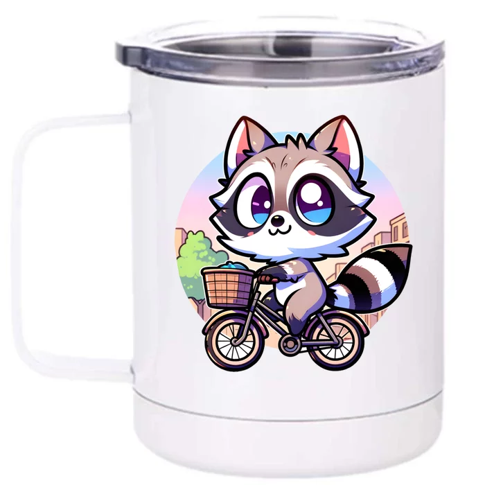 National Endangered Species Day Red Panda Riding A Bicycle Gift Front & Back 12oz Stainless Steel Tumbler Cup