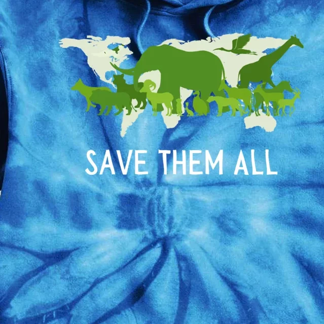 National Endangered Species Day Save Them World Animals Gift Tie Dye Hoodie