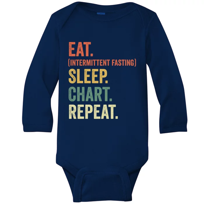 Nurse Eat Sleep Chart Repeat Funny Nursing School Student Gift Baby Long Sleeve Bodysuit