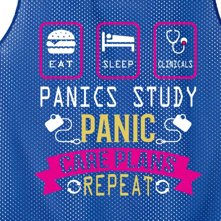 Nurse Eat Sleep Clinicals Panic Study Care Plans Repeat Great Gift Mesh Reversible Basketball Jersey Tank