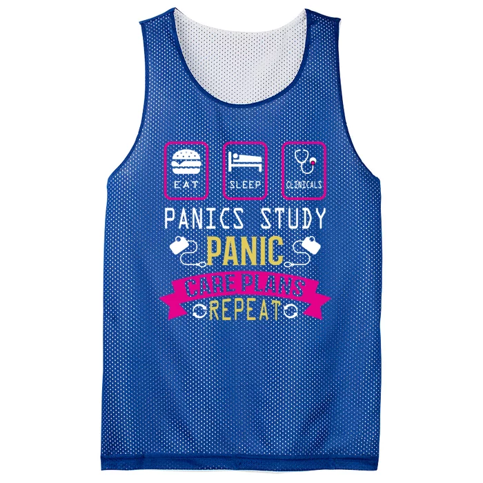 Nurse Eat Sleep Clinicals Panic Study Care Plans Repeat Great Gift Mesh Reversible Basketball Jersey Tank