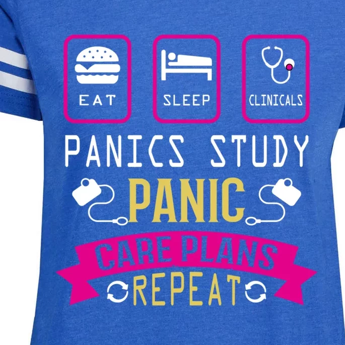 Nurse Eat Sleep Clinicals Panic Study Care Plans Repeat Great Gift Enza Ladies Jersey Football T-Shirt