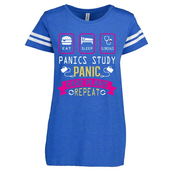 Nurse Eat Sleep Clinicals Panic Study Care Plans Repeat Great Gift Enza Ladies Jersey Football T-Shirt