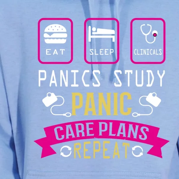 Nurse Eat Sleep Clinicals Panic Study Care Plans Repeat Great Gift Unisex Surf Hoodie