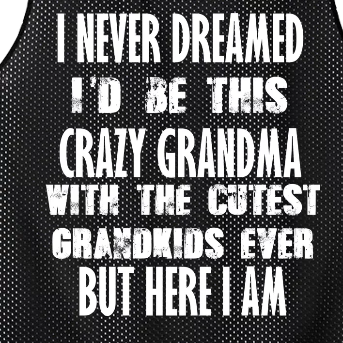 Never Dreamed I'd Be A Crazy Grandma Mesh Reversible Basketball Jersey Tank