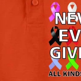 Never Ever Give Up All Kinds Matter Awareness Dry Zone Grid Performance Polo