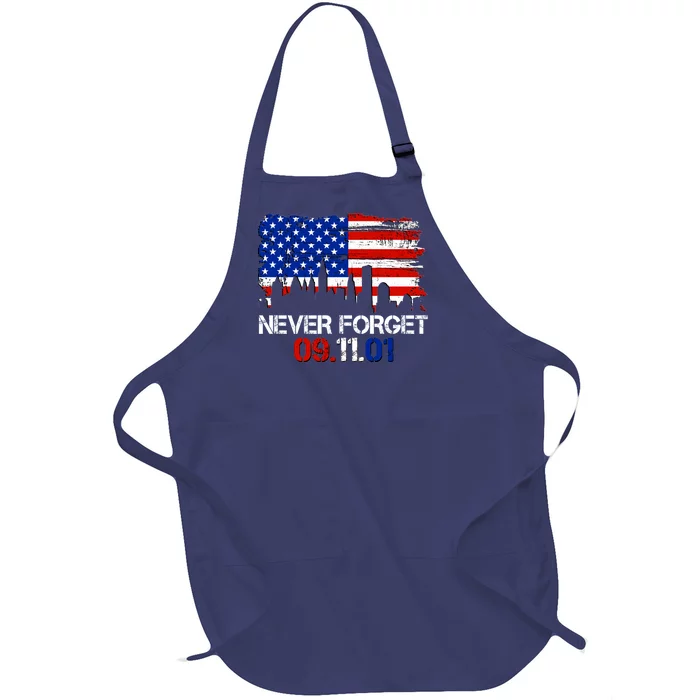 Never Forget 09.11.01 Full-Length Apron With Pocket