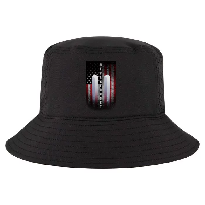 Never forget 9-11 Twin Towers American Flag Cool Comfort Performance Bucket Hat