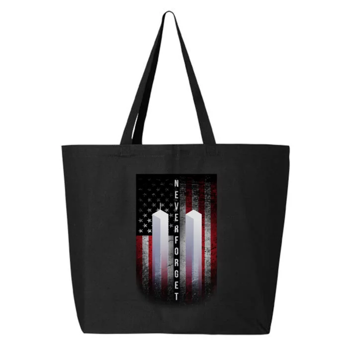 Never forget 9-11 Twin Towers American Flag 25L Jumbo Tote