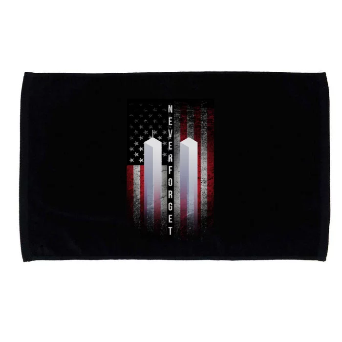 Never forget 9-11 Twin Towers American Flag Microfiber Hand Towel