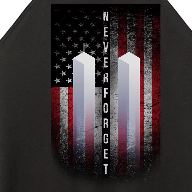 Never forget 9-11 Twin Towers American Flag Women’s Perfect Tri Rocker Tank