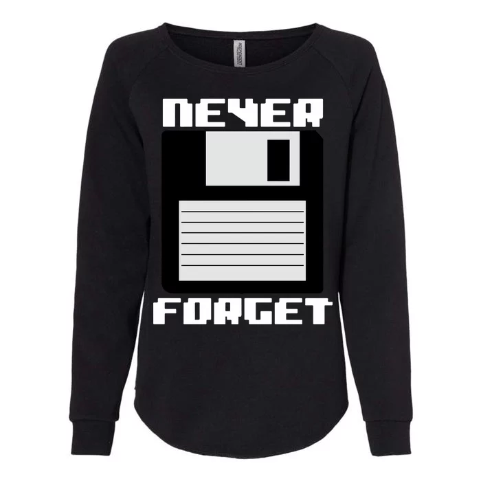 Never Forget Floppy Disc Retro Womens California Wash Sweatshirt