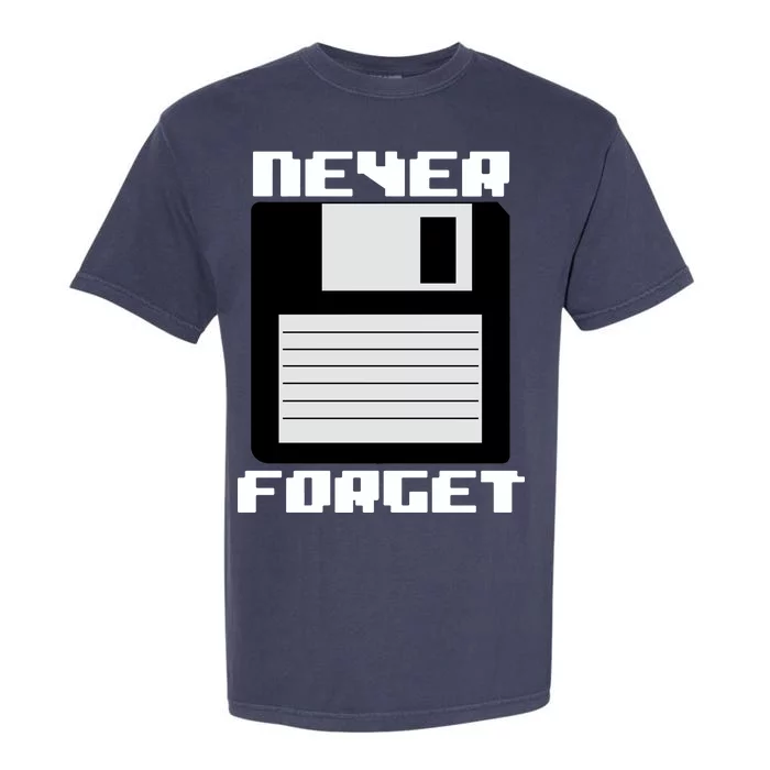 Never Forget Floppy Disc Retro Garment-Dyed Heavyweight T-Shirt