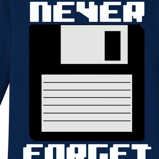 Never Forget Floppy Disc Retro Baby Long Sleeve Bodysuit