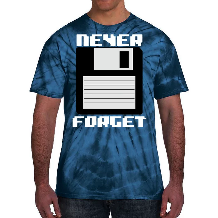 Never Forget Floppy Disc Retro Tie-Dye T-Shirt