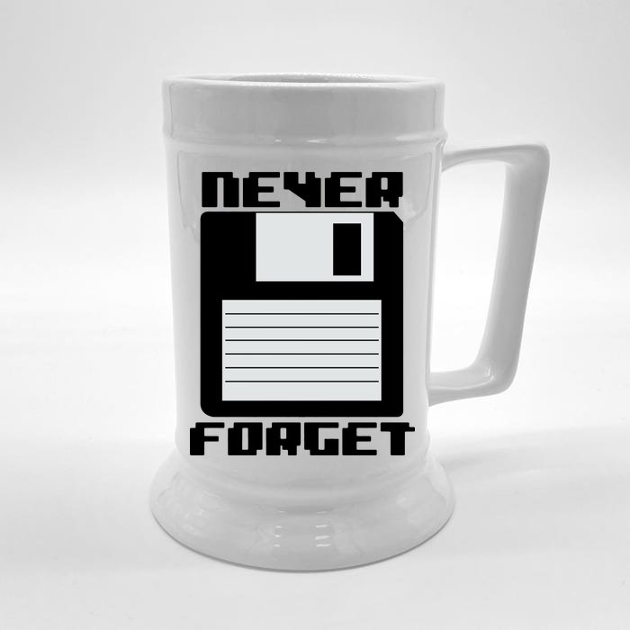 Never Forget Floppy Disc Retro Front & Back Beer Stein