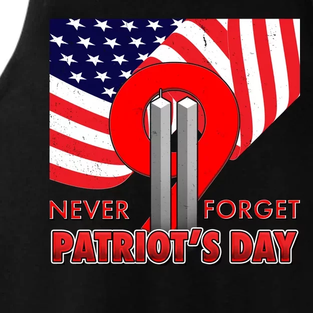 Never Forget Patriot Day 911 Ladies Tri-Blend Wicking Tank