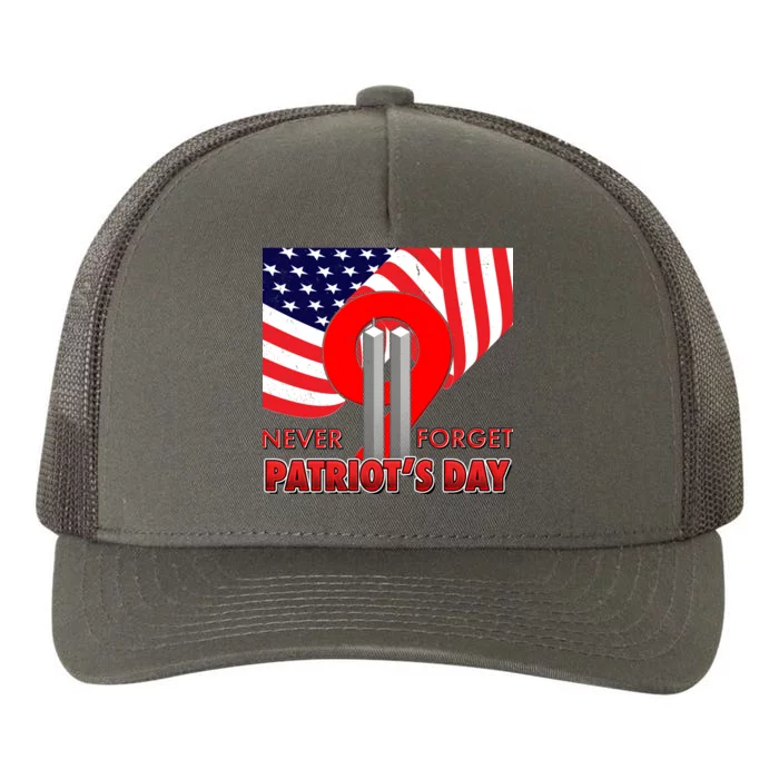 Never Forget Patriot Day 911 Yupoong Adult 5-Panel Trucker Hat