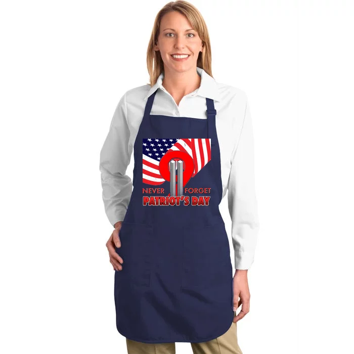 Never Forget Patriot Day 911 Full-Length Apron With Pocket