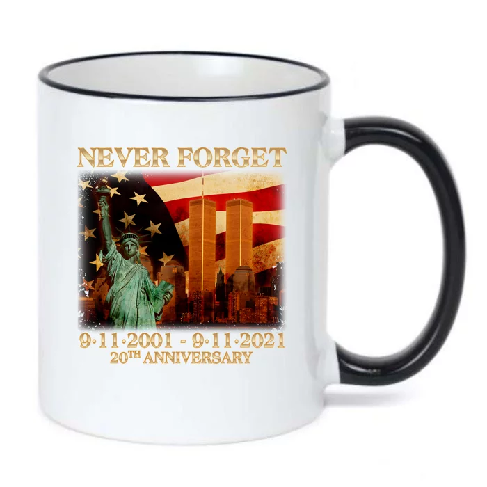 Never Forget September 11 9/11 20th Anniversary Black Color Changing Mug