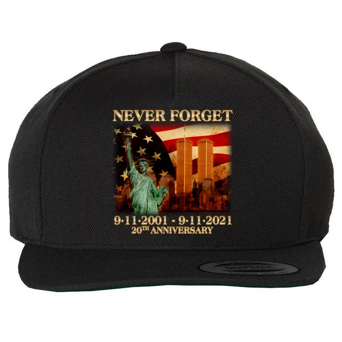 Never Forget September 11 9/11 20th Anniversary Wool Snapback Cap