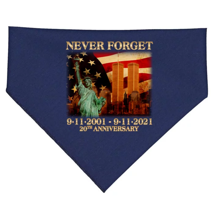 Never Forget September 11 9/11 20th Anniversary USA-Made Doggie Bandana