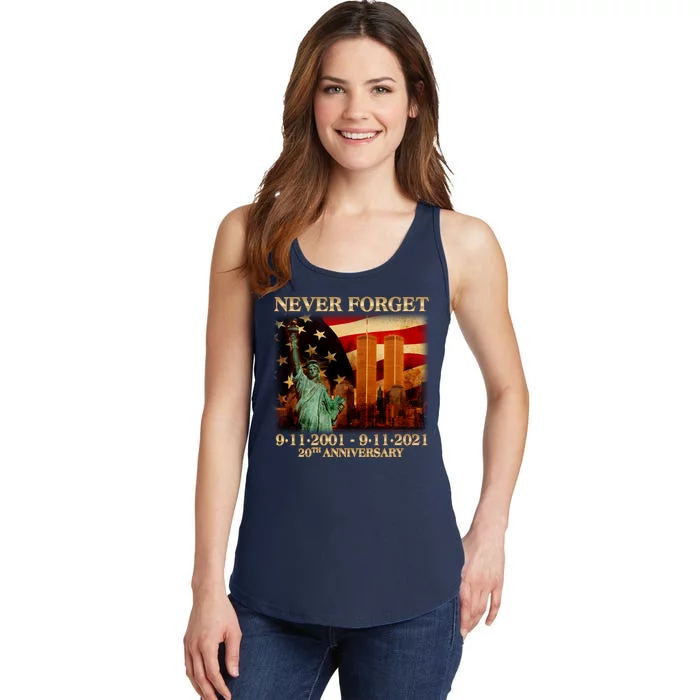 Never Forget September 11 9/11 20th Anniversary Ladies Essential Tank