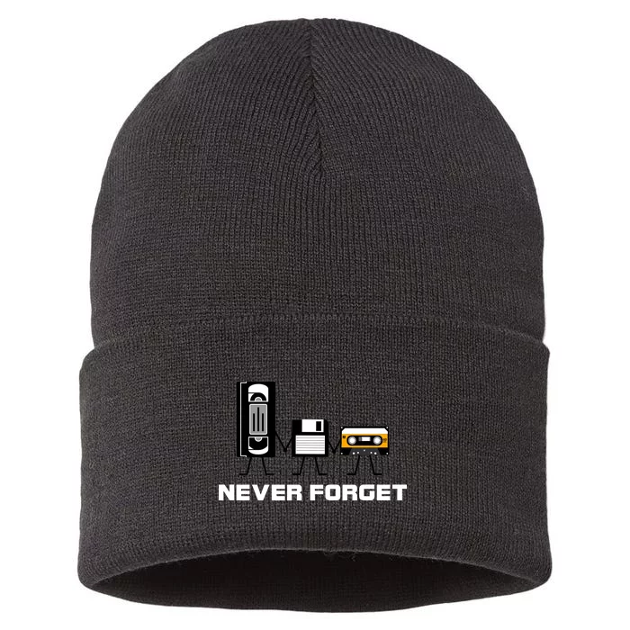 Never Forget Vintage Tapes Sustainable Knit Beanie