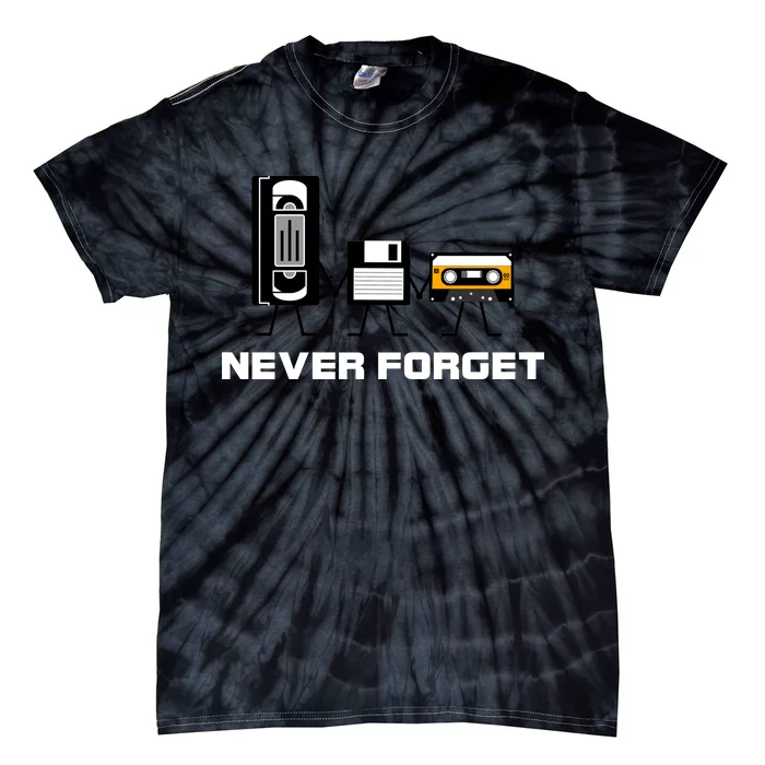 Never Forget Vintage Tapes Tie-Dye T-Shirt