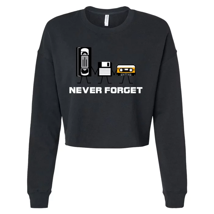 Never Forget Vintage Tapes Cropped Pullover Crew