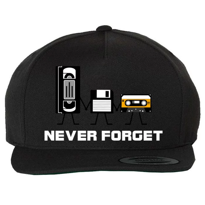 Never Forget Vintage Tapes Wool Snapback Cap