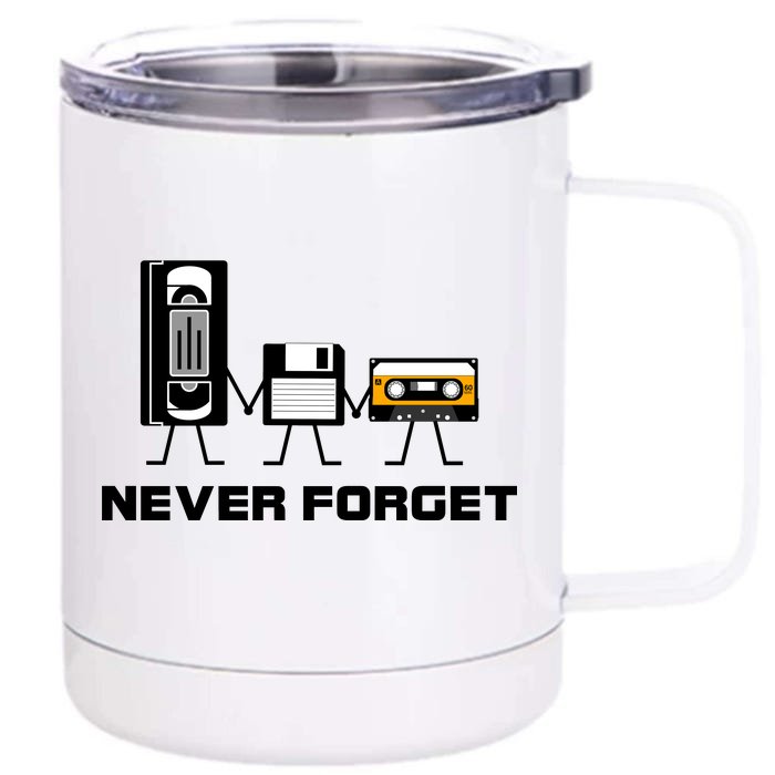 Never Forget Vintage Tapes Front & Back 12oz Stainless Steel Tumbler Cup