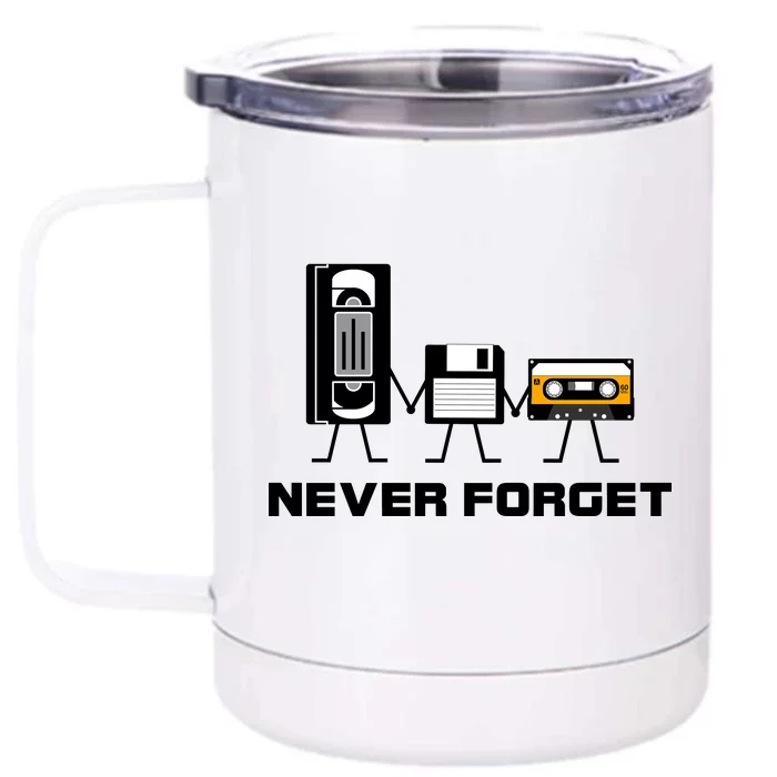 Never Forget Vintage Tapes Front & Back 12oz Stainless Steel Tumbler Cup