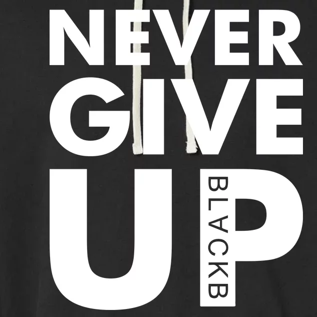 Never Give Up Black Liverpool Garment-Dyed Fleece Hoodie