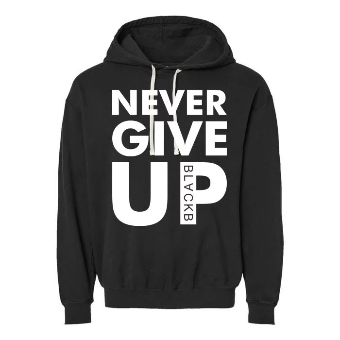 Never Give Up Black Liverpool Garment-Dyed Fleece Hoodie