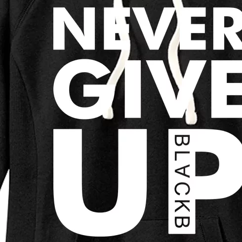 Never Give Up Black Liverpool Women's Fleece Hoodie