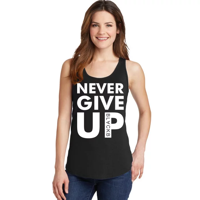 Never Give Up Black Liverpool Ladies Essential Tank