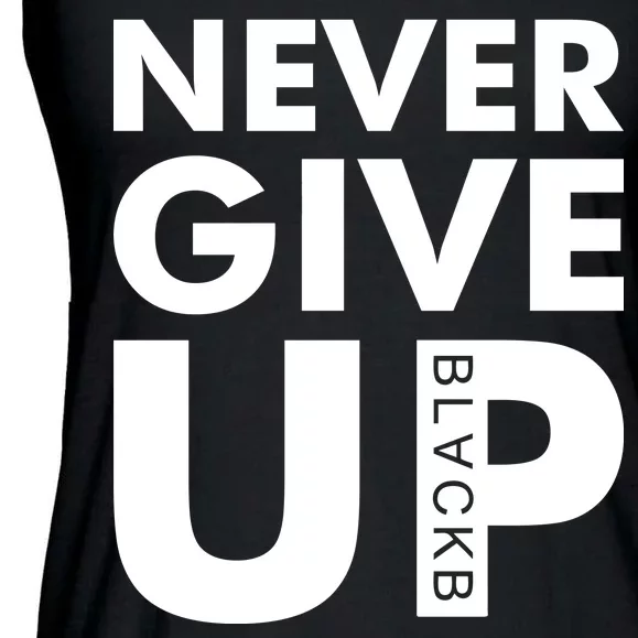 Never Give Up Black Liverpool Ladies Essential Flowy Tank