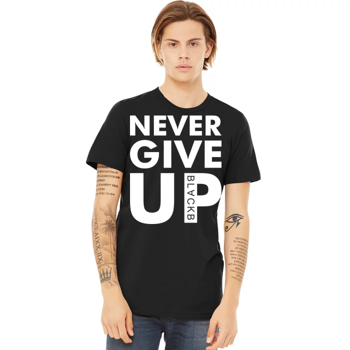 Never Give Up Black Liverpool Premium T-Shirt